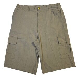 NWOT Red Ape Cargo Shorts M 34 Khaki Mens Linen‎ Blend Y2K Relaxed Excellent